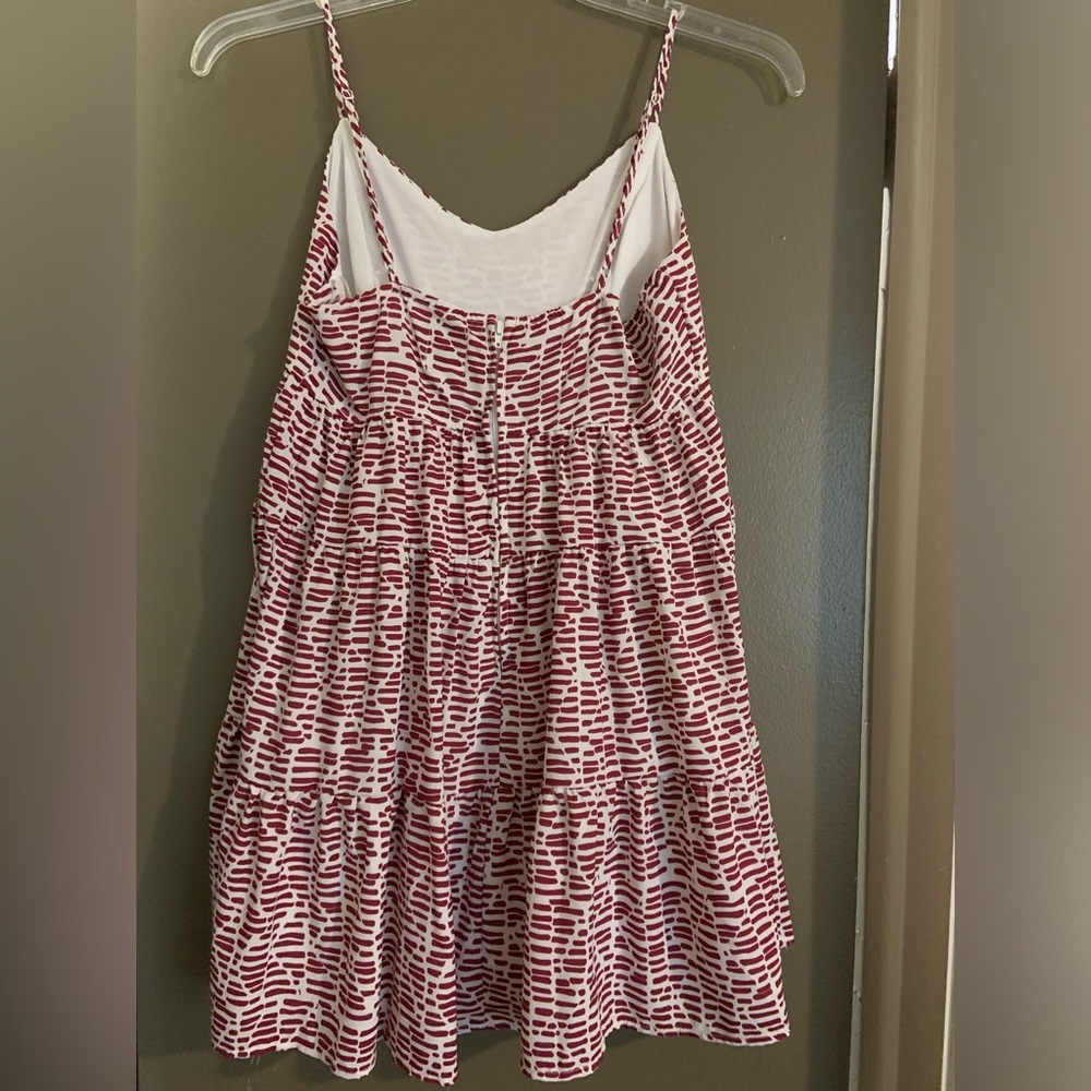 Blue Rain Red and White Patterned Dress - Picture 2 of 3